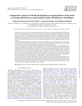 Comparative Anatomy of the Floral Elaiophore in Representatives Of