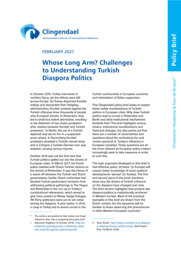 Challenges to Understanding Turkish Diaspora Politics