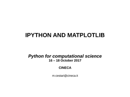 Ipython and Matplotlib