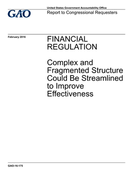 GAO-16-175, Financial Regulation