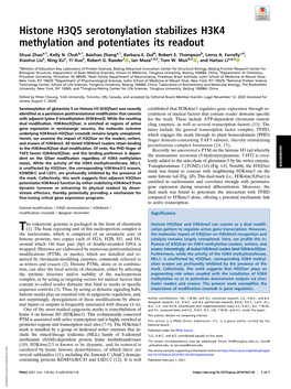 Histone H3Q5 Serotonylation Stabilizes H3K4 Methylation and Potentiates Its Readout