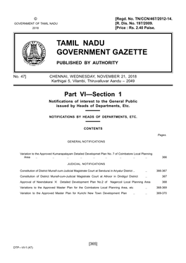 Tamil Nadu Government Gazette Published by Authority