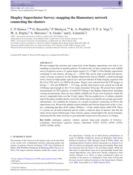 Shapley Supercluster Survey: Mapping the ﬁlamentary Network Connecting the Clusters