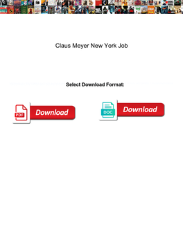 Claus Meyer New York Job