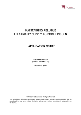 Maintaining Reliable Electricity Supply to Port Lincoln