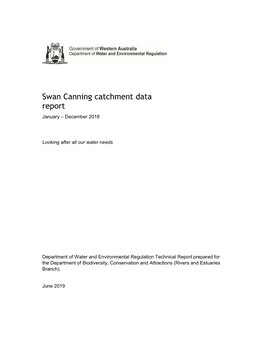 Swan Canning Catchment Data Report January – December 2018