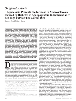 Original Article -Lipoic Acid Prevents the Increase in Atherosclerosis Induced By