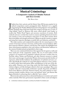 Musical Criminology: a Comparative Analysis of Jihadist Nasheeds And