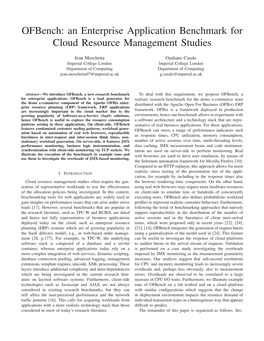 Ofbench: an Enterprise Application Benchmark for Cloud Resource Management Studies