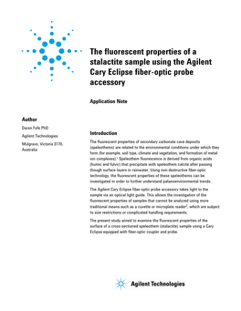 The Fluorescent Properties of a Stalactite Sample Using the Cary