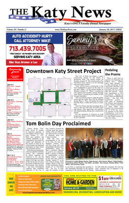 Downtown Katy Street Project Tom Bolin Day Proclaimed