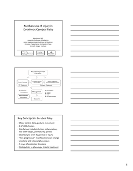 Mechanisms of Injury in Dyskinetic Cerebral Palsy