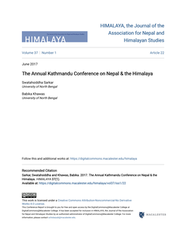 The Annual Kathmandu Conference on Nepal & the Himalaya