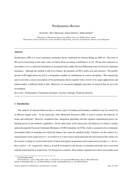 Peridynamics Review