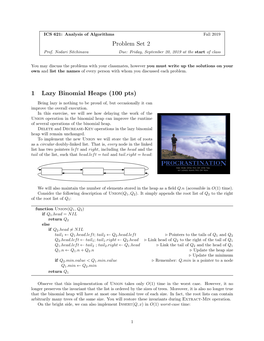 Problem Set 2 1 Lazy Binomial Heaps (100 Pts)