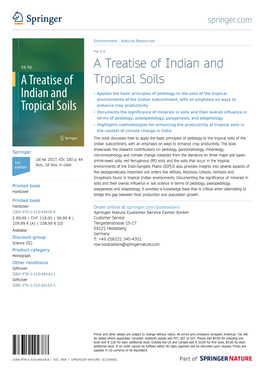 A Treatise of Indian and Tropical Soils