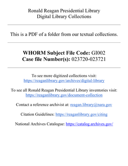 WHORM Subject File Code: GI002 Case File Number(S): 023720-023721