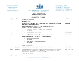 Legislative Council Meeting Agenda Packet 2019-12