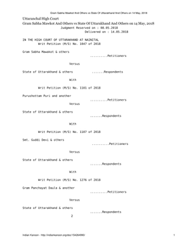 Local Self Governments High Court Judgement Uttarakhand.PDF