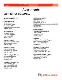 Apartments Program Districtprimary Careof COLUMBIA Track