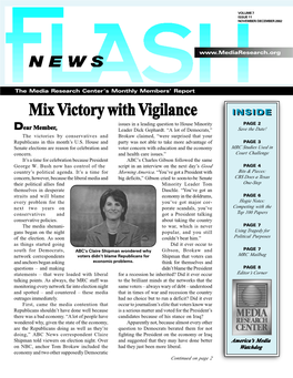 Mix Victory with Vigilance INSIDEINSIDE Issues in a Leading Question to House Minority PAGE 2 Dear Member, Leader Dick Gephardt