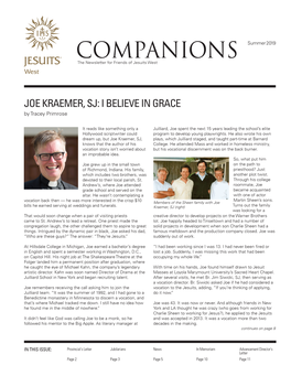 JOE KRAEMER, SJ: I BELIEVE in GRACE by Tracey Primrose