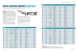 South African Airways Timetable Sa 78 1