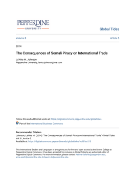 The Consequences of Somali Piracy on International Trade