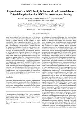 Potential Implications for SOCS in Chronic Wound Healing