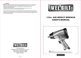 1/2In. AIR IMPACT WRENCH USER's MANUAL