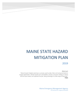 State Hazard Mitigation Plan 2019