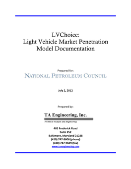 Lvchoice: Light Vehicle Market Penetration Model Documentation