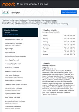 19 Bus Time Schedule & Line Route