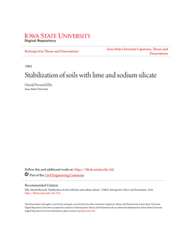 Stabilization of Soils with Lime and Sodium Silicate Harold Bernard Ellis Iowa State University