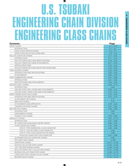 U.S. Tsubaki Engineering Chain Division Engineering Class Chains