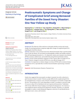 Posttraumatic Symptoms and Change of Complicated