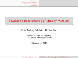 Towards an Understanding of Ideas by Machines