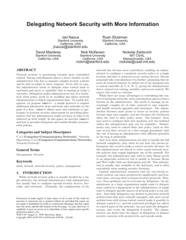 Delegating Network Security with More Information