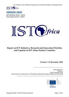 IST-Africa Report on ICT Initiatives, Research and Innovation Priorities