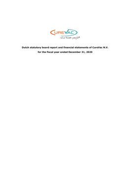 Dutch Statutory Board Report and Financial Statements of Curevac N.V