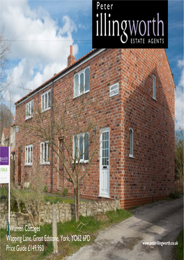 1 Warren Cottages Wapping Lane, Great Edstone, York, YO62 6PD [Typeprice Text] Guide £149,950