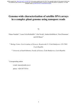 Genome-Wide Characterization of Satellite DNA Arrays in a Complex Plant Genome Using Nanopore Reads