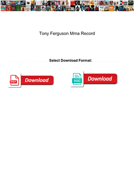 Tony Ferguson Mma Record