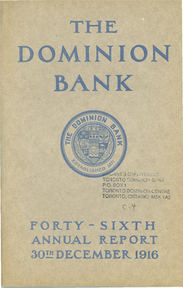 1916 the Dominion Bank Established 187 1