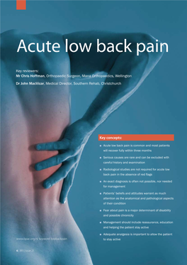 Acute Low Back Pain