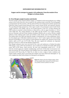 1 SUPPLEMENTARY INFORMATION to Copper and Its Isotopes in Organic-Rich Sediments: from the Modern Peru Margin to Archean Shales