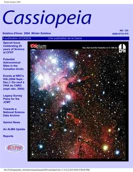 Hawaii Telescope by Dennis Crabtree (NRC-HIA) and Liz Bryson (CFHT) ● QSO Imaging with the CFHT by John Hutchings, HIA ● « the Seeing at the CFHT Is Very Good