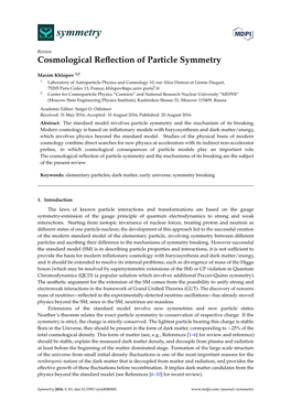 Cosmological Reflection of Particle Symmetry