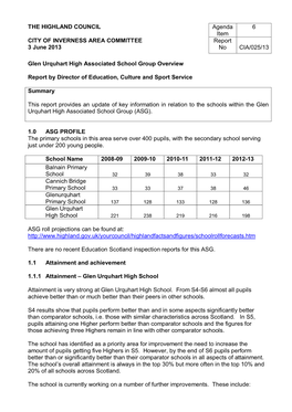 Glen Urquhart High Associated School Group Overview