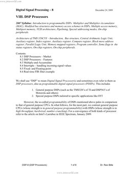 Digital Signal Processing – II